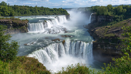 Fototapeta premium Magnificent View of Niagara Falls in Daylight