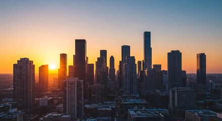 Fototapeta premium City skyline at sunset