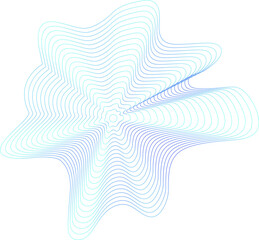 Circle dynamic amorphous shape fluid form with line blue gradient