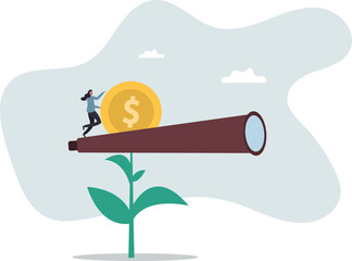 Investment or saving growth, growing wealth, financial and banking forecast, earning profit or grow income or mutual fund return .about a man and his life.