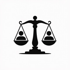 Equilibrium⚖️: A clean graphic depicts a scale, symbolizing justice and balance with each side of the scale weighing a human figure. A visual representation of equality and fairness.