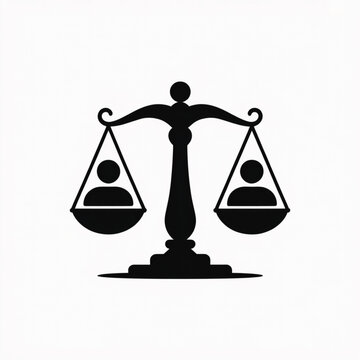 Equilibrium⚖️: A clean graphic depicts a scale, symbolizing justice and balance with each side of the scale weighing a human figure. A visual representation of equality and fairness.