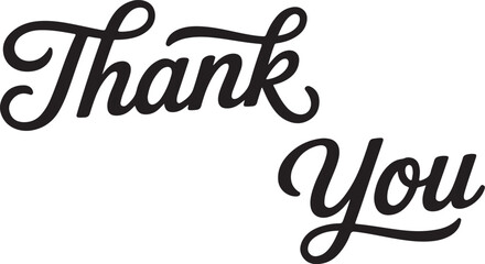 Naklejka premium Thank You script lettering calligraphy typography