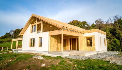Wooden house under construction (1)