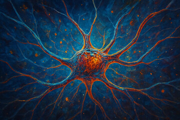 Abstract Neuron in Vivid Colors