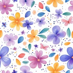 Fototapeta premium Watercolor floral seamless pattern