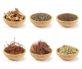 Detox Herbal Blend with Cherry Stem, Corn Silk, Artichoke Peel, and Oat Straw in Rustic Layout