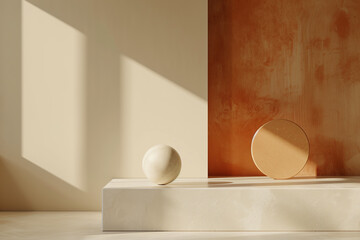 Abstract Modern Still Life with Shapes and Shadows. Generative AI