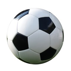 Classic Black and White Soccer Ball Close Up Isolated on White