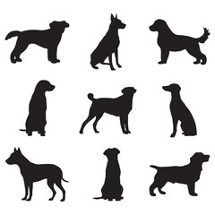 A Collection of Dog Silhouettes