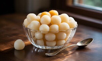 Delectable sweet treats in a crystal bowl, ready for festive celebrations and culinary delight