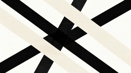A geometric pattern of intersecting diagonal lines in black and beige.
