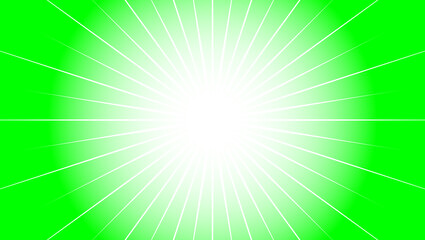 Green Burst Background with Radiating Light Rays