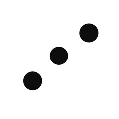 Simple ellipsis icon. Three black dots in a row, a universal symbol for more options, loading, or waiting. Minimalist vector isolated on white.
