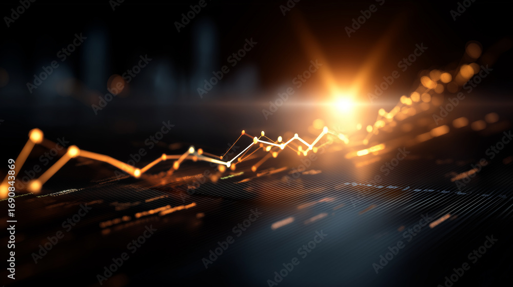 Poster a futuristic financial forecasting interface glowing with predictive graphs interactive charts expan