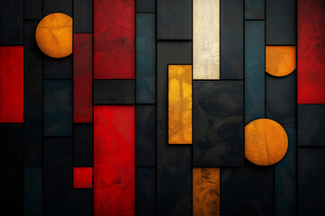 Fototapeta premium Abstract colorful modern geometric art decor panel design with vibrant pattern and texture