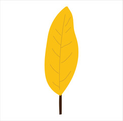 Ginkgo Leaf Minimalist Yellow Botanical Vector
