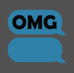 OMG Text Blue Chat Bubble Minimal Vector
