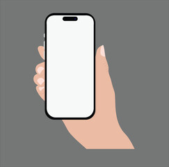 Human Hand Holding Smartphone Vector Graphic