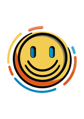Vector illustration of smile and happiness emoticons line and color on white background