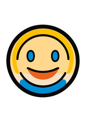 Fototapeta premium Vector illustration of smile and happiness emoticons line and color on white background