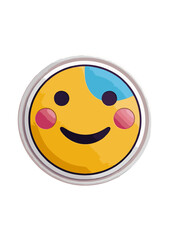 Vector illustration of smile and happiness emoticons line and color on white background