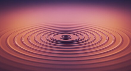 Rippled surface displays concentric circles in hues of purple and orange creating a fluid abstract pattern