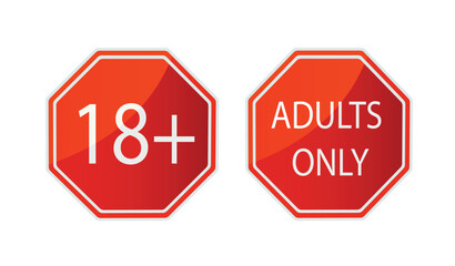 Warning signs for adults only 18 age restriction