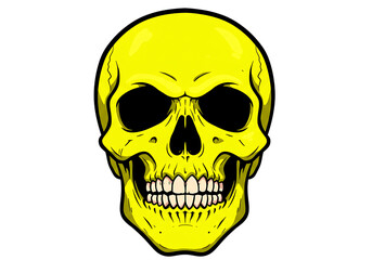 Fototapeta premium Yellow skull isolated on transparent background