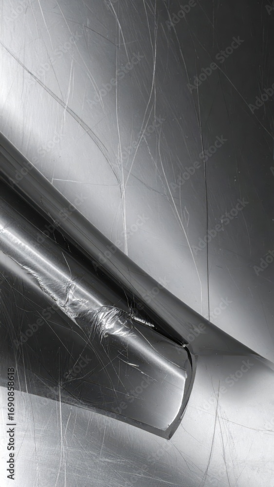 Poster metallic surface with reflections and textures in monochrome design