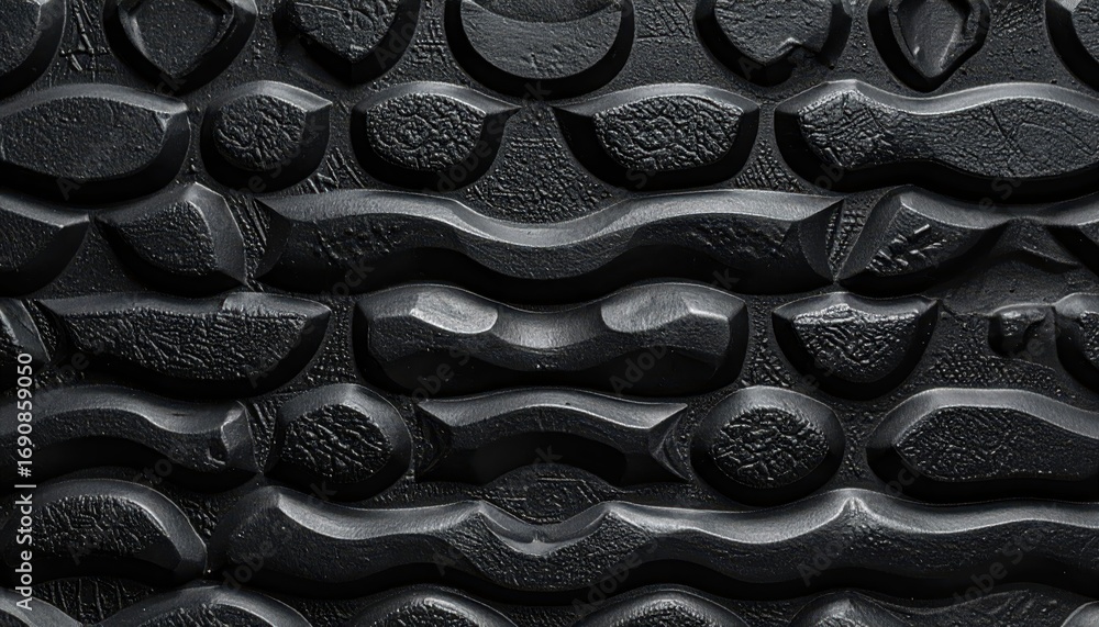 Poster abstract black textured surface with unique patterns and shapes