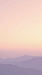 Fototapeta premium Tranquil Mountain Range Silhouetted Against a Pastel Gradient Sky at Dusk Creating a Serene and Harmonious Natural Landscape