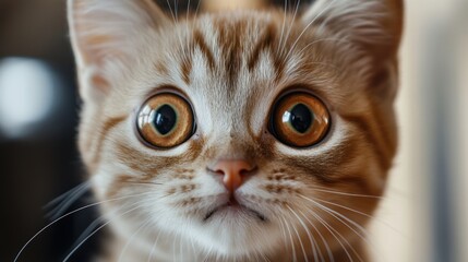 surprised cat make big eyes. American shorthair surprised cat or kitten funny face big eyes, cute, domestic, kitten, feline, Emotional surprised, kitty, wow