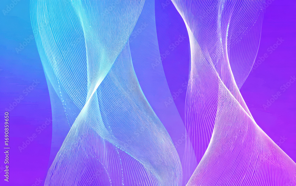 Aufkleber abstract wavy lines with gradient colors in modern design