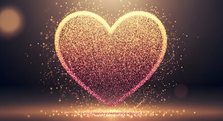 Sparkling heart of light and magic, glowing with warm bokeh and celebratory particles