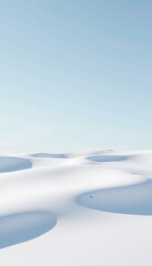 Expansive Pristine Desert Landscape with Gentle Sunlit Sand Dunes and Vast Open Sky Showcasing Natural Beauty and Tranquility