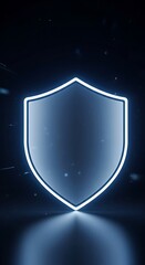 Illuminated Shield Icon Symbolizing Security, Protection, And Digital Safety In A Modern Design