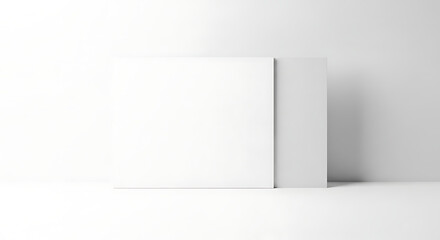 Minimalist White and Grey Geometric Display on Clean Background