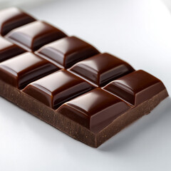 Obraz premium Sweet Dark Chocolate Block with Shiny Segments