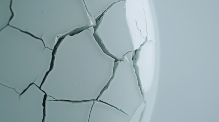 A cracked white sphere.