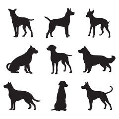 Unique Set of Dog Silhouettes