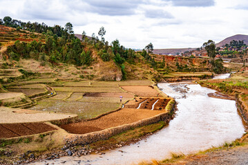 rural landscape with farm, Madagascar