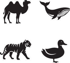set of animals silhouettes