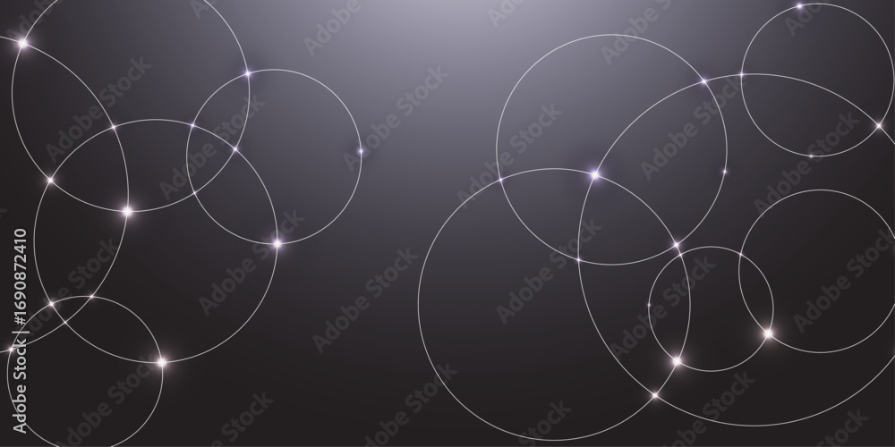 Aufkleber vivid neon light line circle bubble abstract pink dynamic background. shiny neon lights, dark abstra