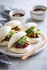 Delicious bao buns with fresh ingredients for a flavorful meal experience