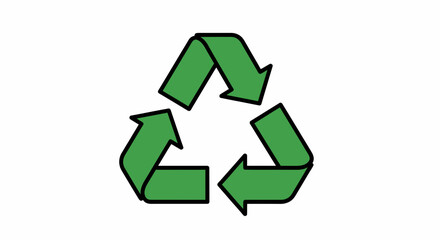 Obraz premium Recycling symbol with green arrows on a white background