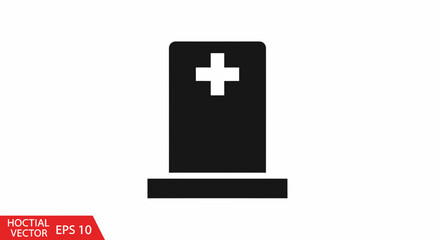 Fototapeta premium Tombstone Icon with Cross