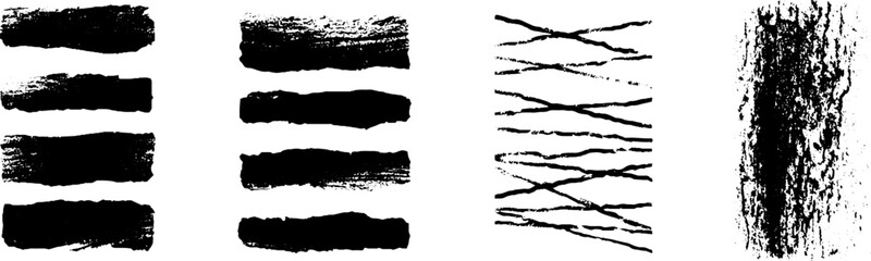Fototapeta premium Grunge black and white brush stroke set for urban art design