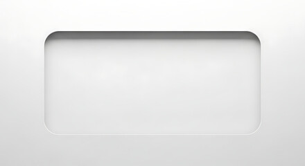 Minimalist White Background with Rounded Rectangular Cutout and Subtle Shadows