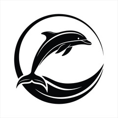 dolphin vector silhouette clip art sketch idea illustration